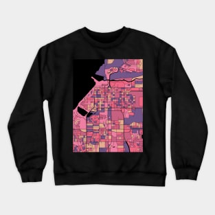 Anchorage Map Pattern in Purple & Pink Crewneck Sweatshirt